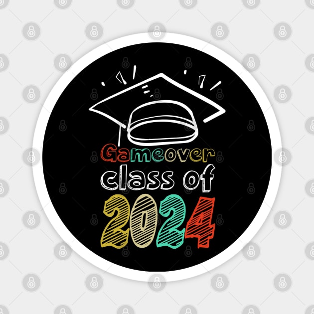 Gameover class of 2024, video gaming, Graduated, senior graduation Magnet by BenTee